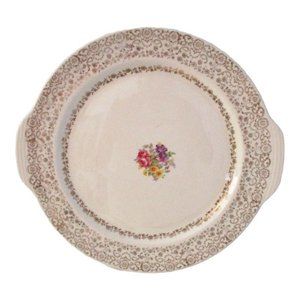 Mid-Century Gold Lace 22K French Saxon Platter